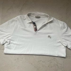 Burberry White Collar Shirt - Size: XL